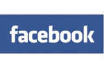 The image shows the Facebook logo with white text on a blue background.