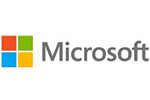 The image shows the Microsoft logo, featuring four colorful squares next to the word "Microsoft" in gray text.