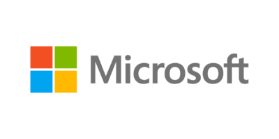 The image is the Microsoft logo, featuring a colorful square divided into four smaller squares in red, green, blue, and yellow, next to the word "Microsoft" in gray text.